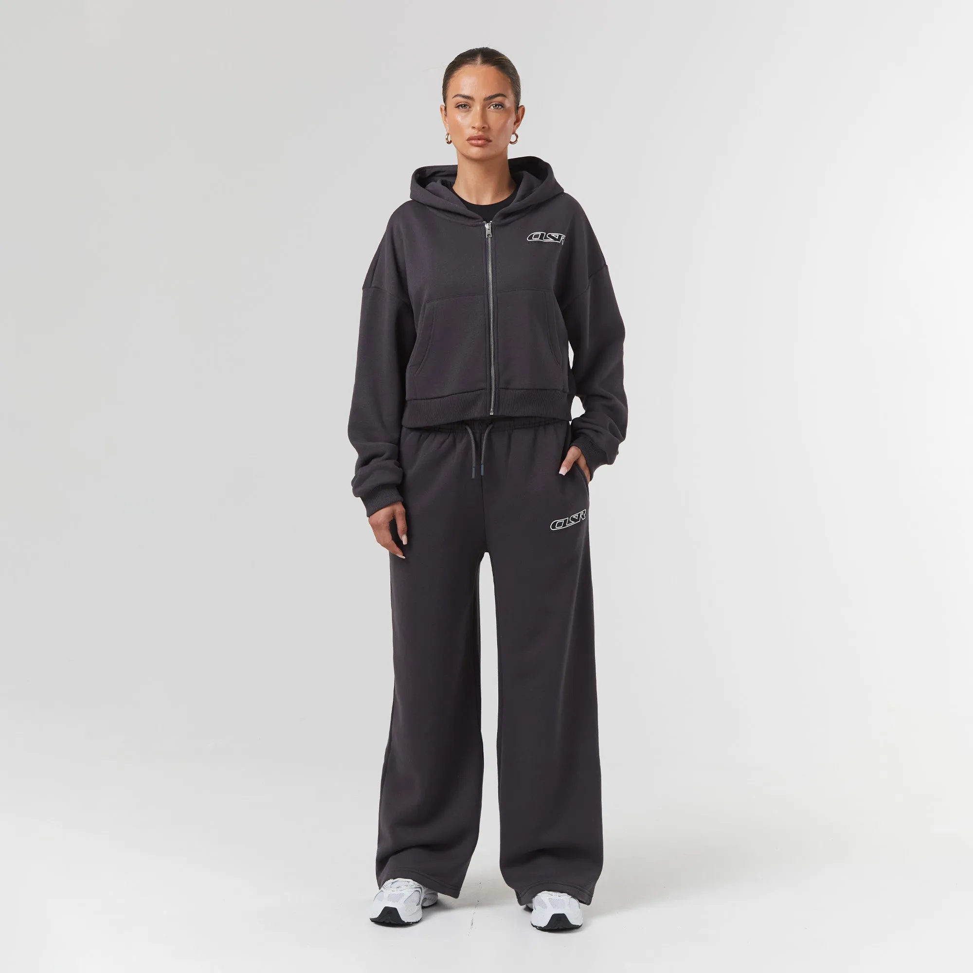 Motion Cropped Tracksuit | Charcoal