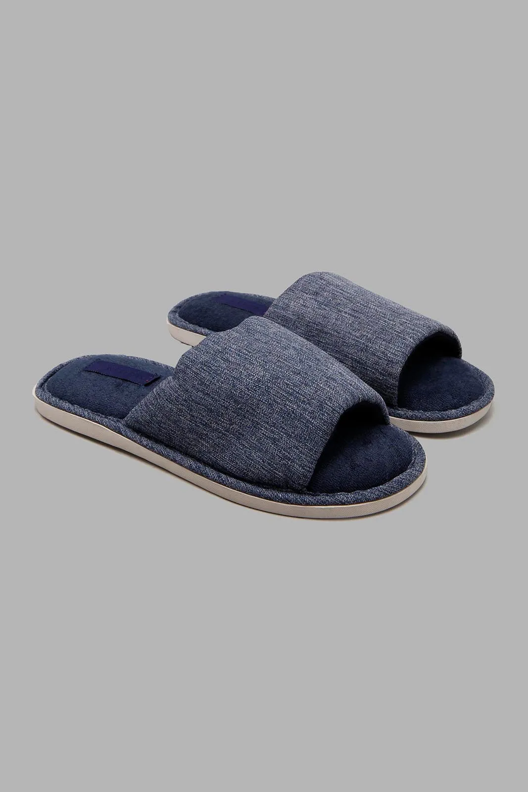 Navy Textured Slipper