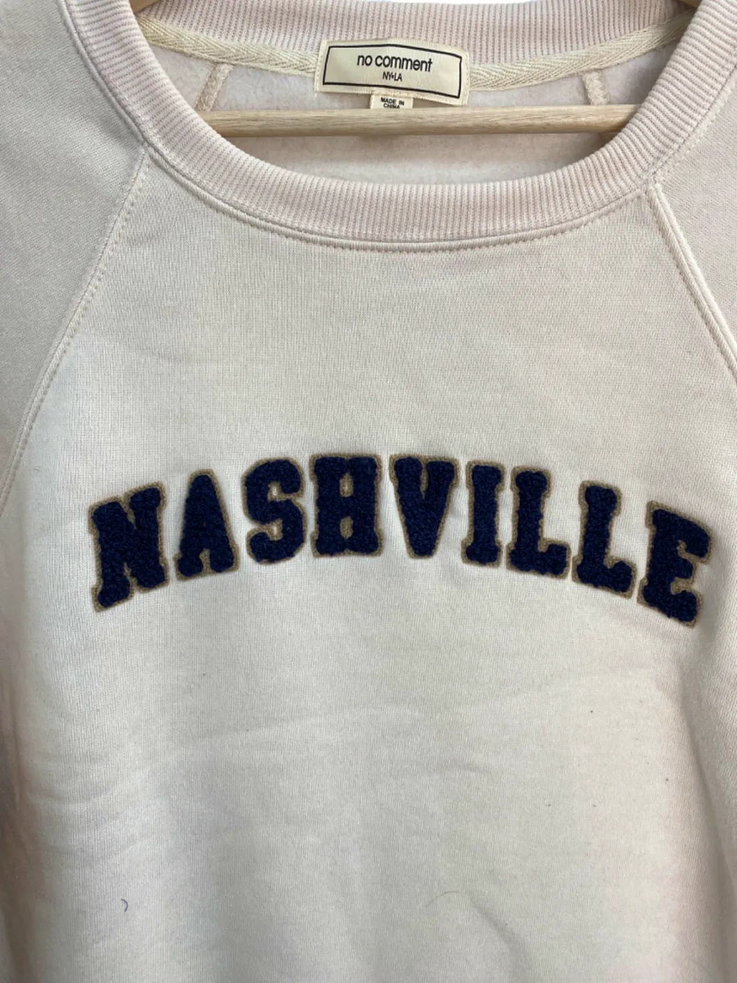 No Comment Beige Nashville Sweatshirt UK Medium