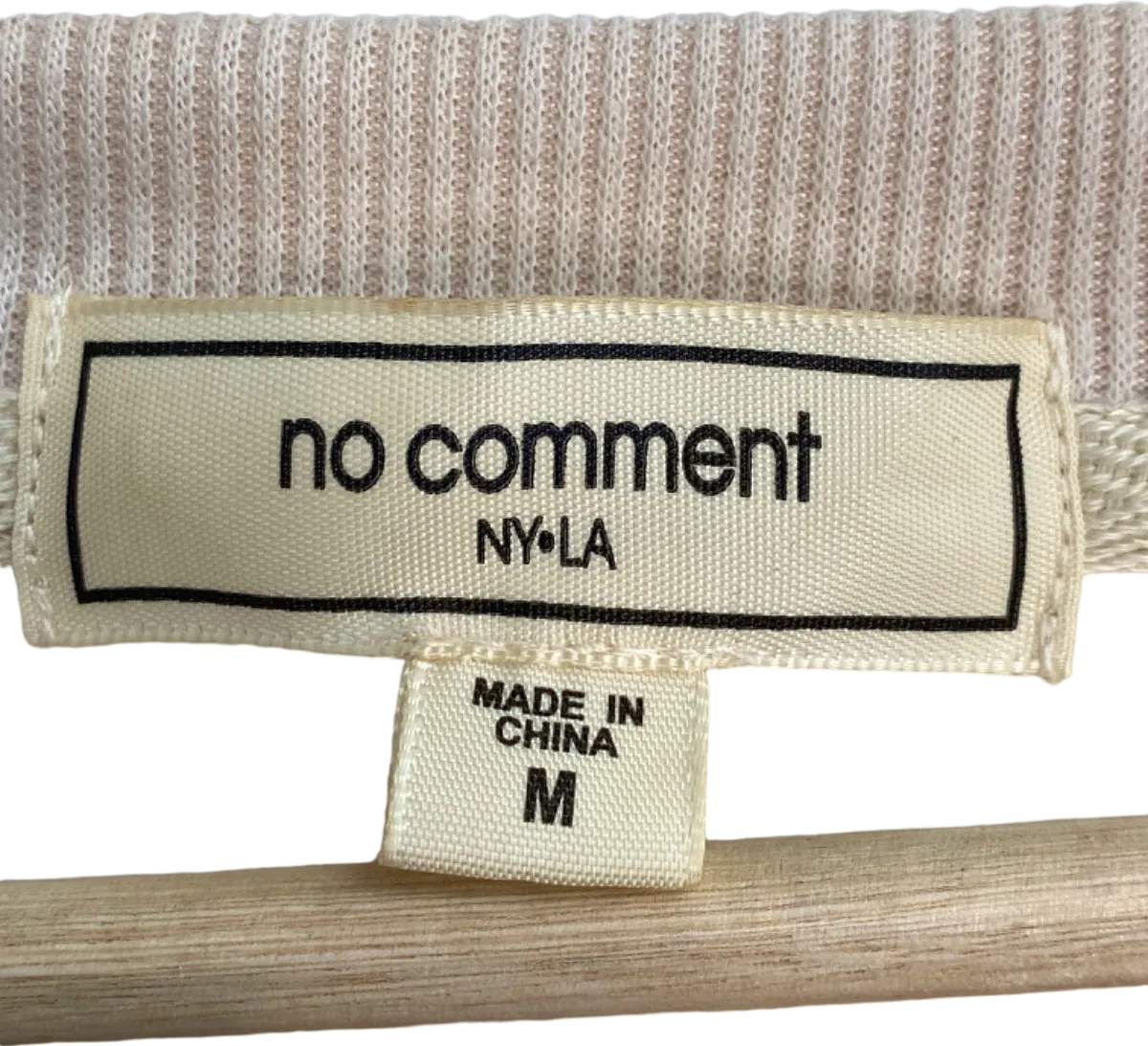 No Comment Beige Nashville Sweatshirt UK Medium