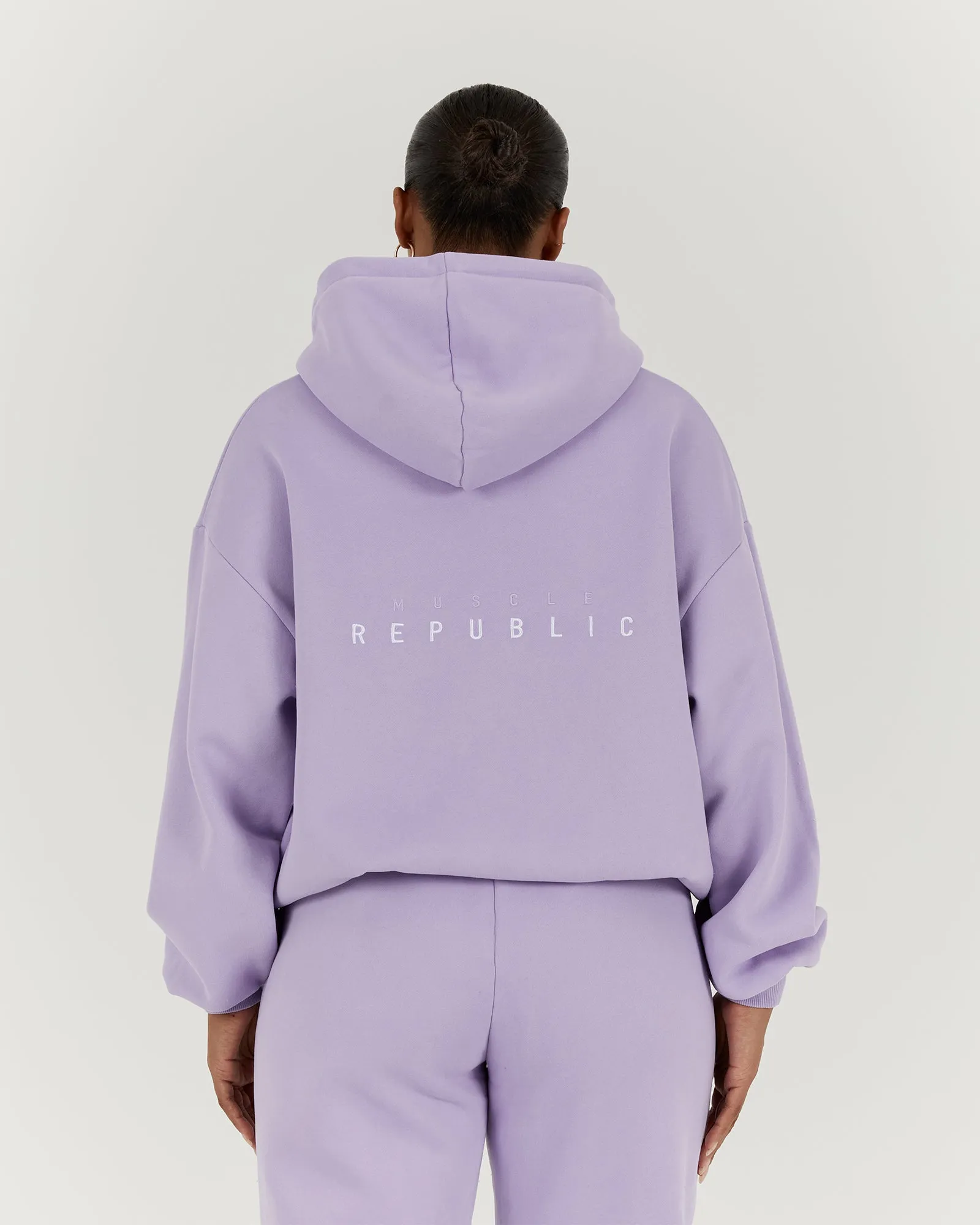 OVERSIZED ZIP UP HOODIE - LAVENDER