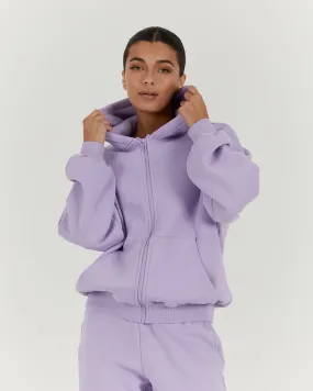 OVERSIZED ZIP UP HOODIE - LAVENDER