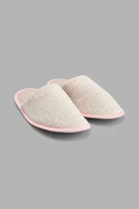 Pink Lurex Thread Slipper