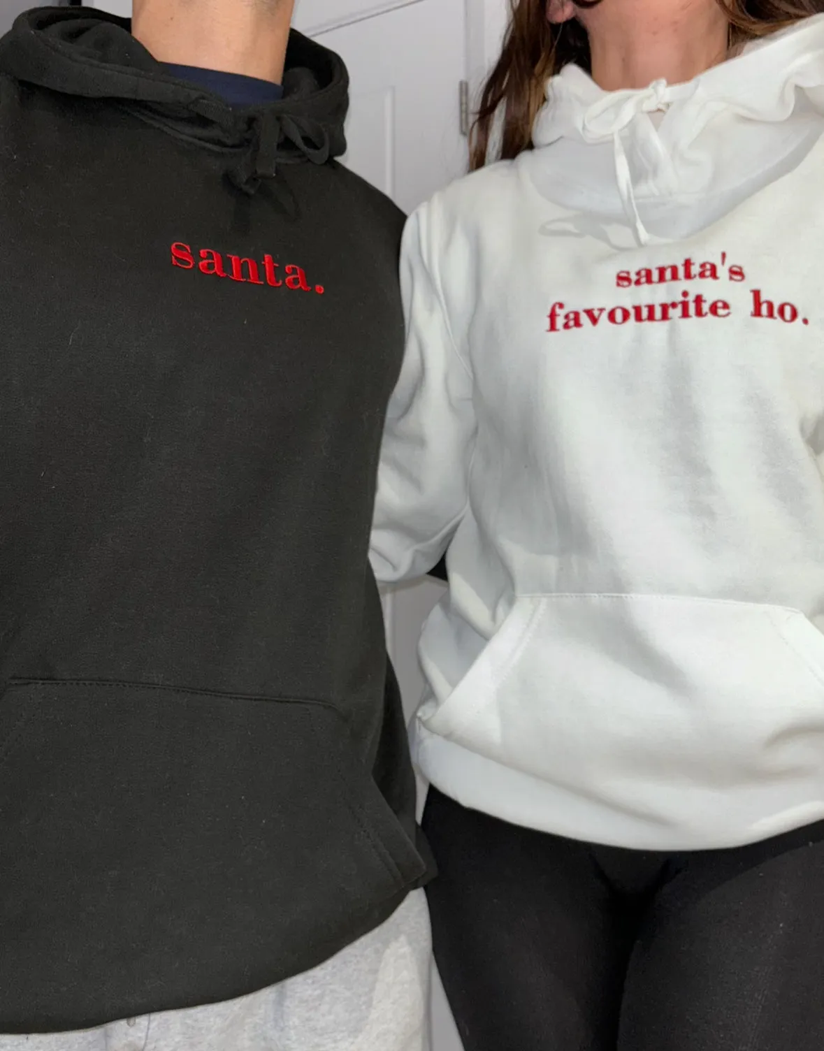 Santa / santas favourite ho, embroidered funny Christmas sweatshirt or hoodie