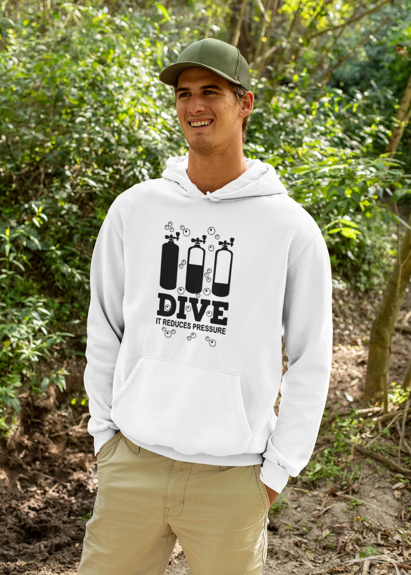 Scuba diving Hoodie Unisex | Dive - it reduces pressure