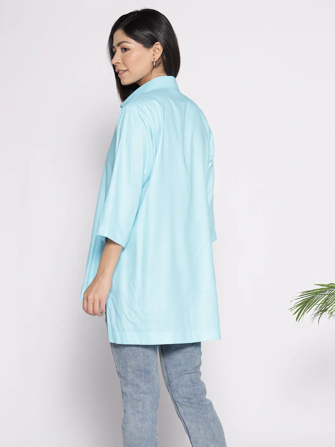 Skyblue Rayon ShirtTop - Akasya