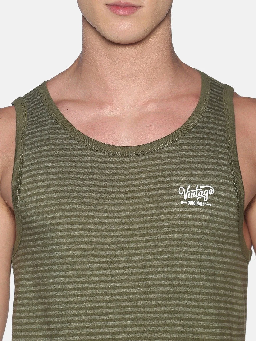 Sleeveless Green Sando Vest Tank Top for Men