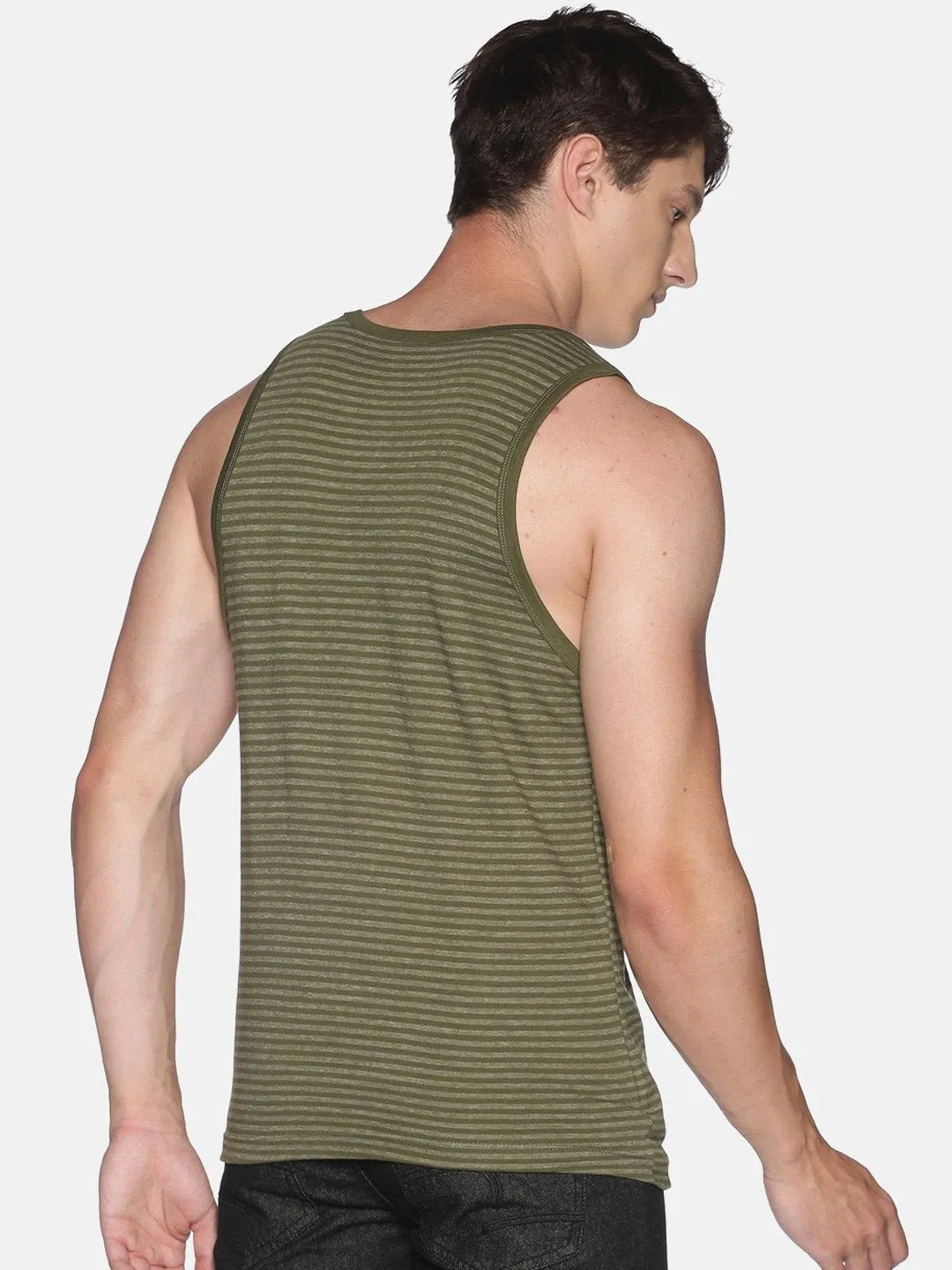 Sleeveless Green Sando Vest Tank Top for Men