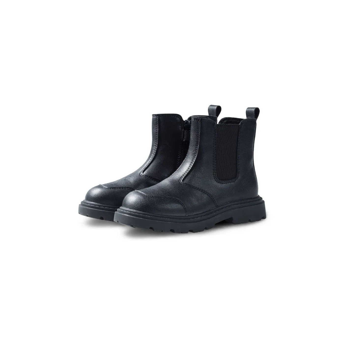 Warm Wrap Side Zip Breathable Anti-slip Kids Black Chelsea Boots