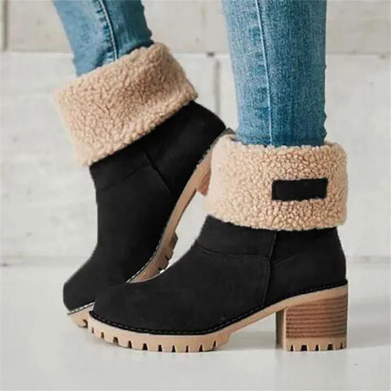 Women Fur Warm Wool Ankle Boot Comfortable Mid Boots