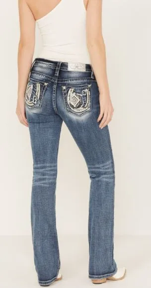 Women's Miss Me Aztec Horseshoe Bootcut Jean